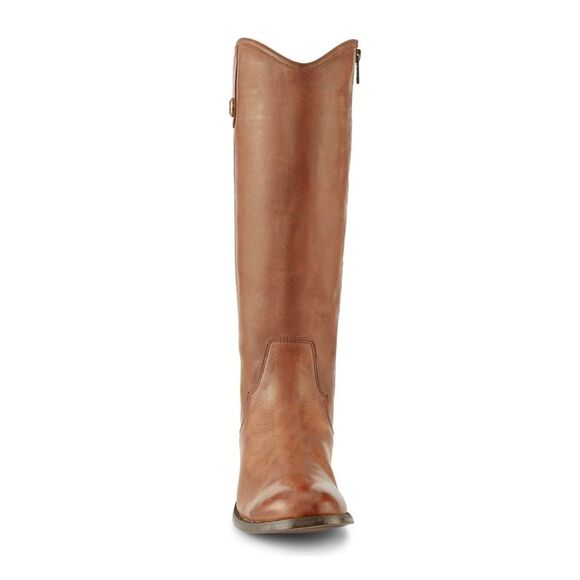 FRYE Leather Inside Zip Tall Boots in Cognac, New, Size 5 - Picture 4 of 11
